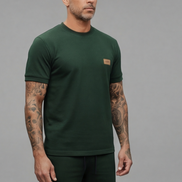 The Athletic Workout 2-Piece T-Shirt and Shorts Outfit with Pockets in Blackish Green