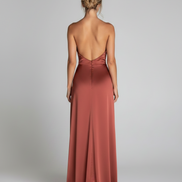 The Elegant Satin Asymmetrical Slit Gown