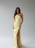 The Elegant Satin Asymmetrical Slit Gown