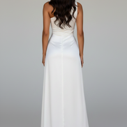 The Elegant Satin Asymmetrical Slit Gown