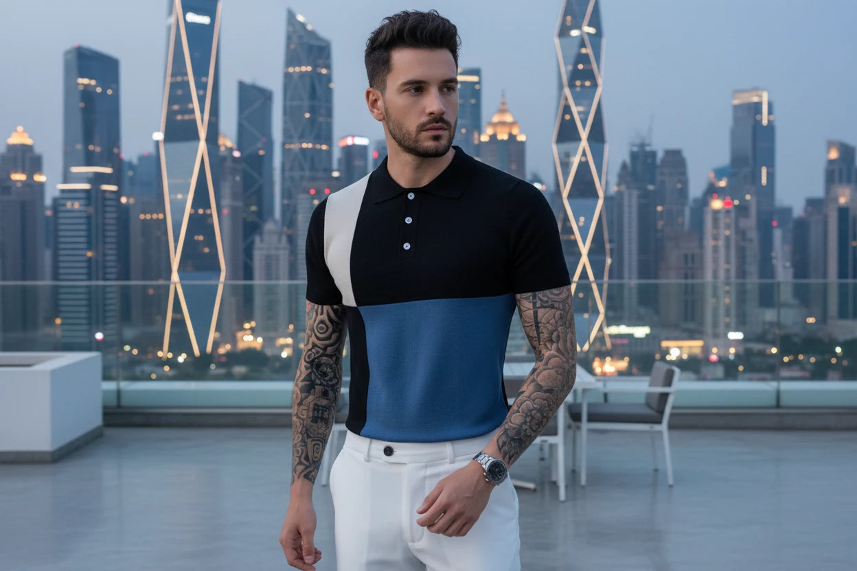 The Elegant Men's Ice Silk Slim-Fit POLO