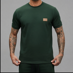 The Athletic Workout 2-Piece T-Shirt and Shorts Outfit with Pockets in Blackish Green