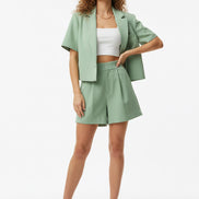 Elegant American Linen Short-Sleeve Blazer