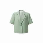 Elegant American Linen Short-Sleeve Blazer