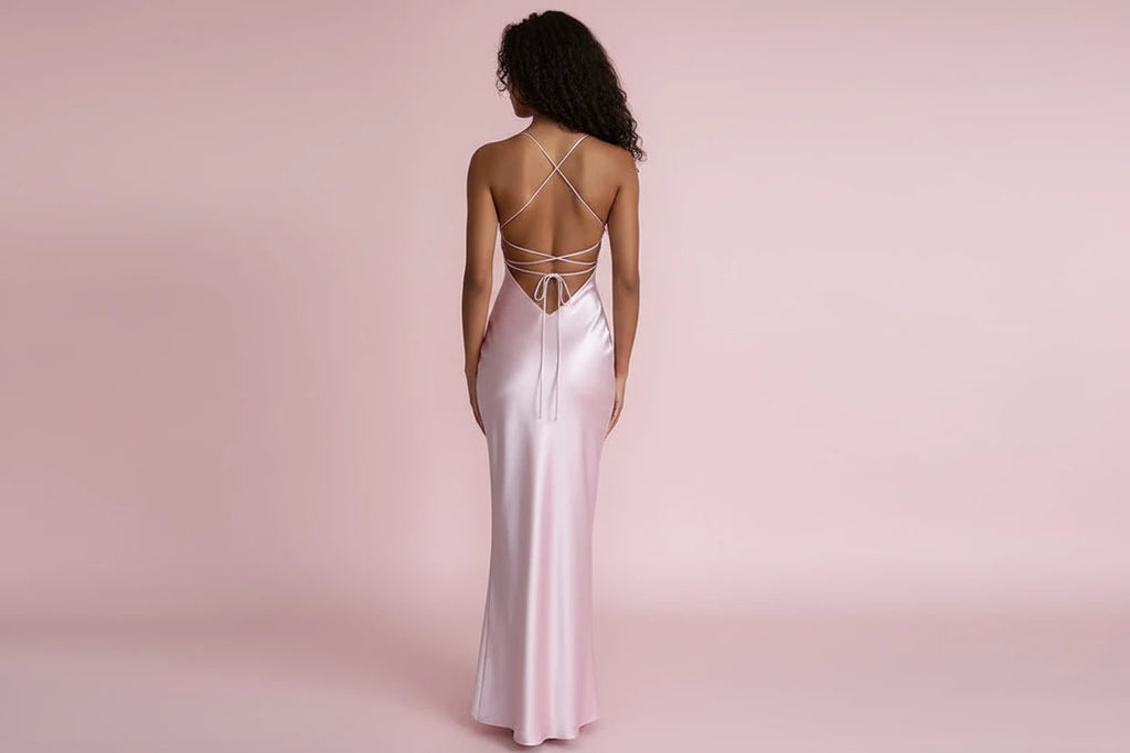 The Elegant Monochrome Satin Sling Dress