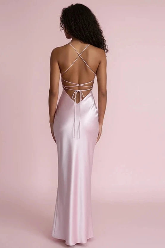 The Elegant Monochrome Satin Sling Dress