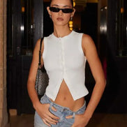 The Elegant Sleeveless Tailored Vest