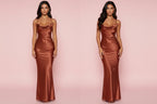 The Elegant Monochrome Satin Sling Dress