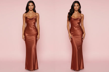 The Elegant Monochrome Satin Sling Dress