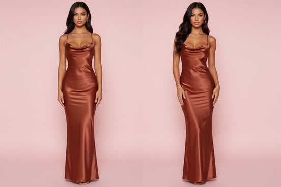 The Elegant Monochrome Satin Sling Dress