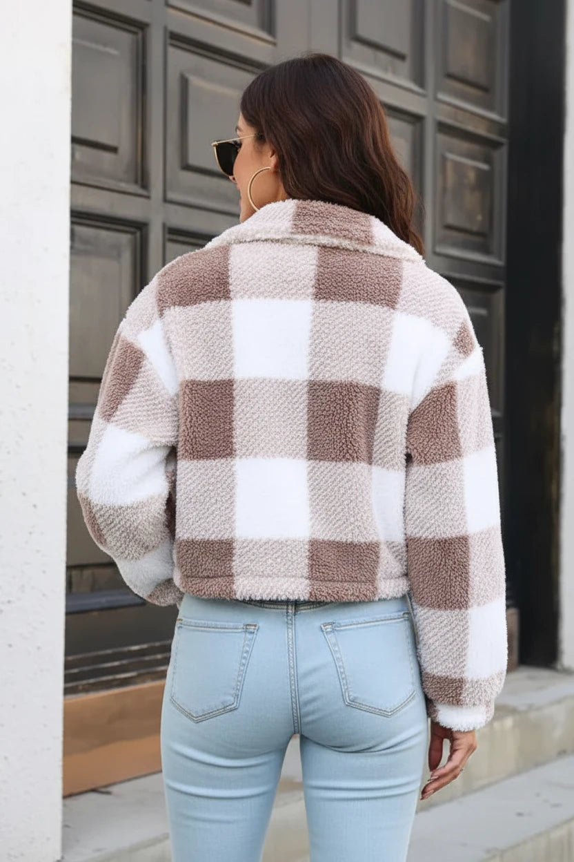 The Elegant Dual-Face Velvet Plaid Jacket