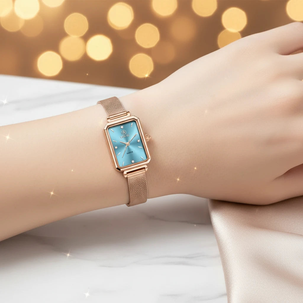 The Luxury Blue Square Women's Watch