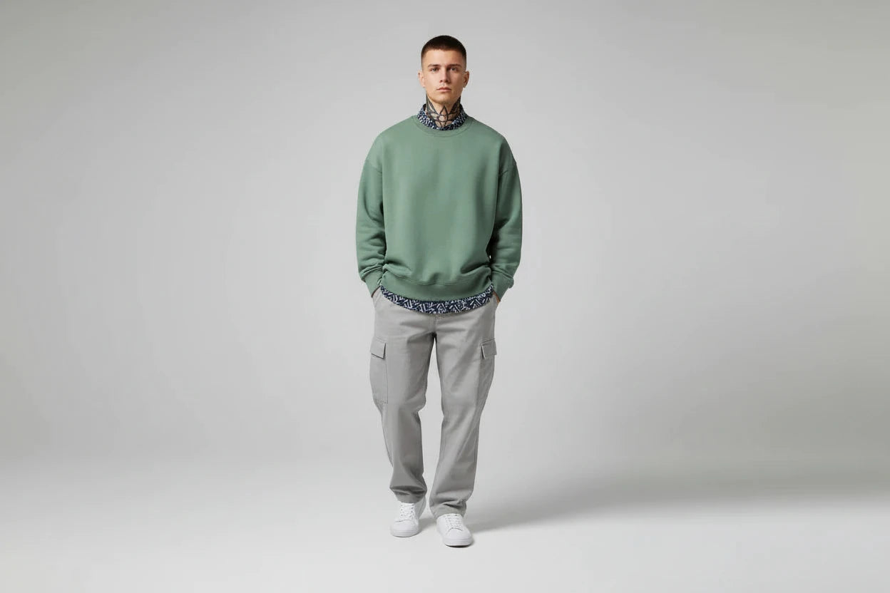 The Luxe Cotton Velvet-Lined Sweater