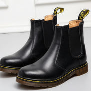The Elegance Cowhide Thick-Heeled Boots