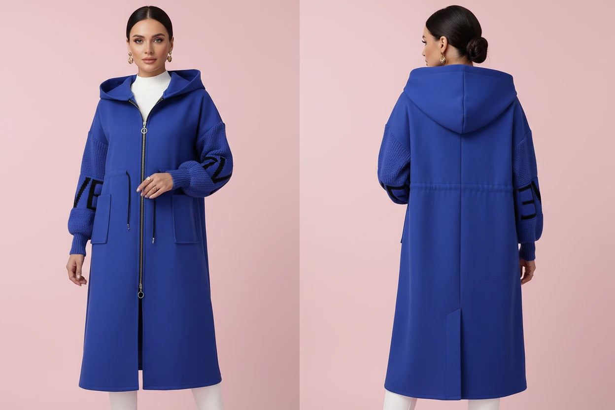 The Elegant Long Windbreaker with Utility Pockets