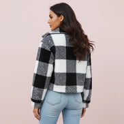 The Elegant Dual-Face Velvet Plaid Jacket