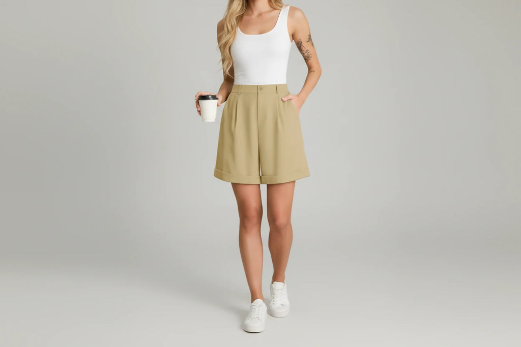 The Chic Elastic Waist Wide Leg Shorts