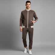 Men's Coffee Athletic Tracksuit Set
