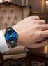 The Stainless Steel Casual Waterproof Unique Auto Date Window Black Blue Watch