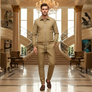 The Cotton Zip Jacquard Tracksuit for Men (One Set)