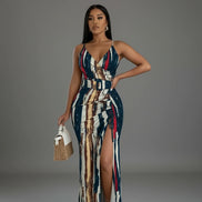 The Ladies' Spring/Summer Elegant V-Neck Daywear Dress