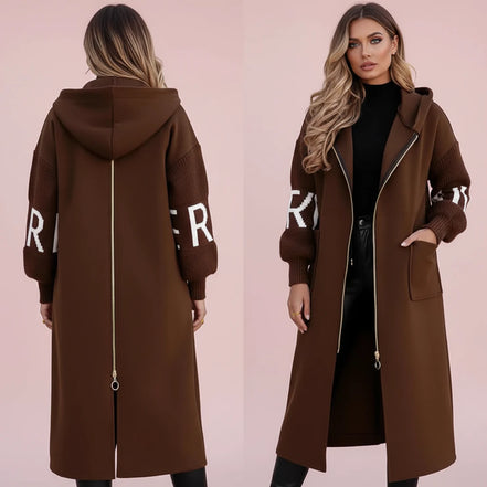 The Elegant Long Windbreaker with Utility Pockets