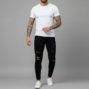 The GINGTTO Elastic Slim Ripped Jeans