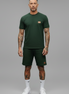 The Athletic Workout 2-Piece T-Shirt and Shorts Outfit with Pockets in Blackish Green