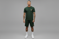 The Athletic Workout 2-Piece T-Shirt and Shorts Outfit with Pockets in Blackish Green