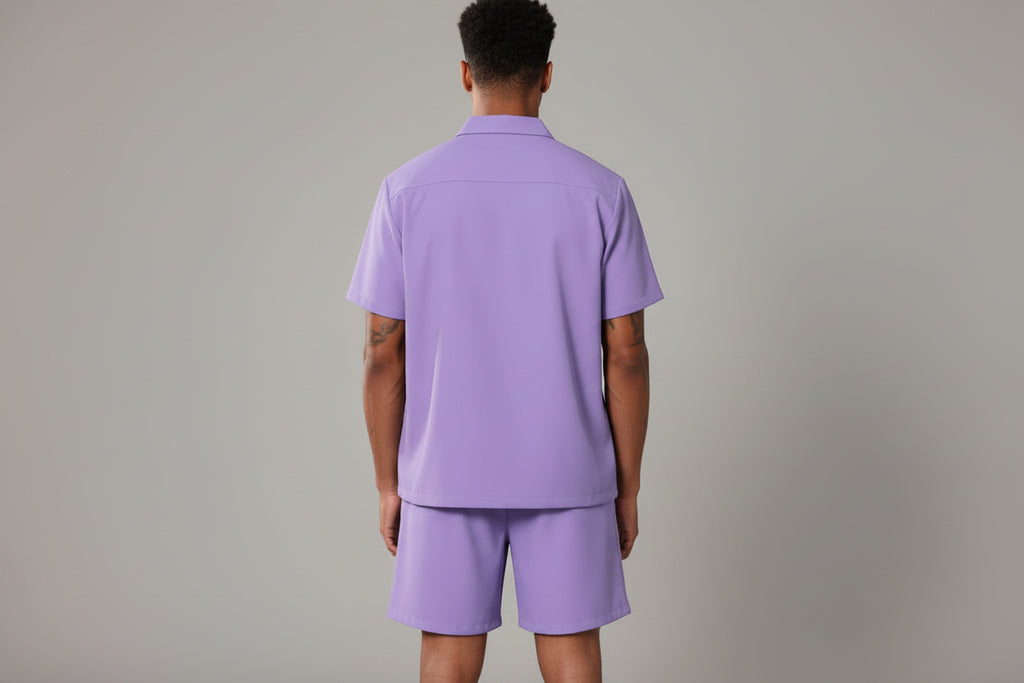 The LecGee Men's Classic Summer Two-Piece (PurpleXL)