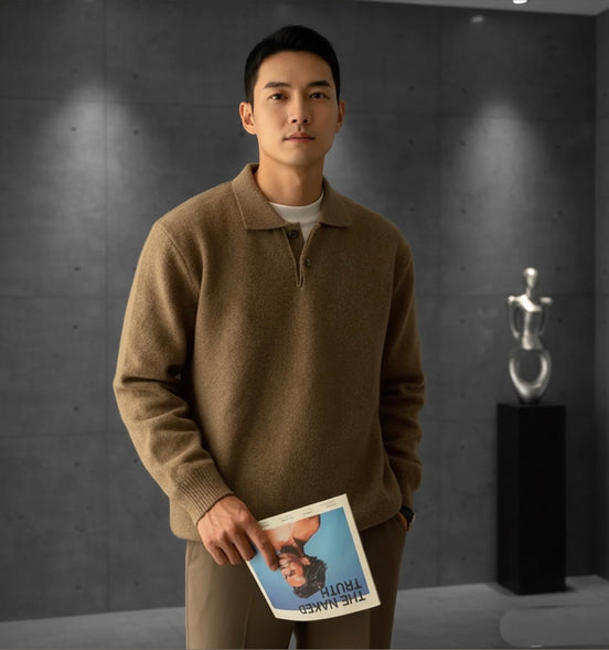 TheClassic Buttoned Polo Sweater