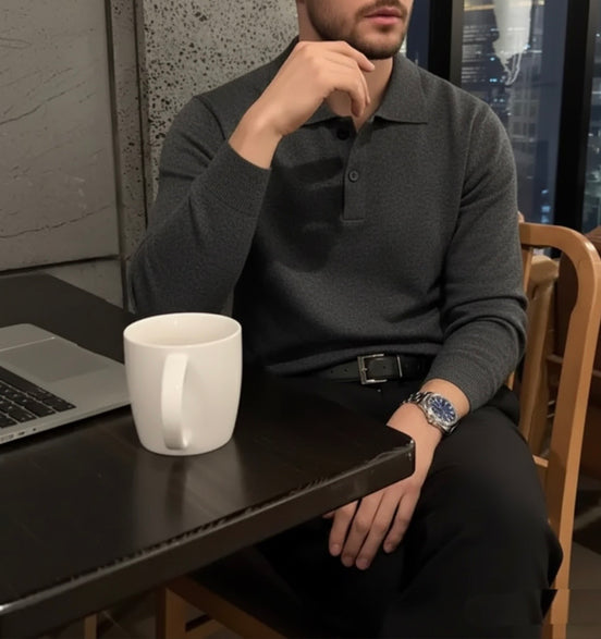 TheClassic Buttoned Polo Sweater