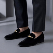 The VELVETTO Loafers with Gold Buckle