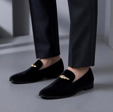 The VELVETTO Loafers with Gold Buckle
