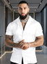 The Satin Cuban Short Sleeve Shirt White XL