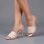 The Cape Robbin Chic Braided Stilettos - Women's Open Toe Heels