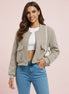 The Elegant Wool-Blend Cropped Bomber Jacket
