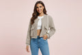 The Elegant Wool-Blend Cropped Bomber Jacket