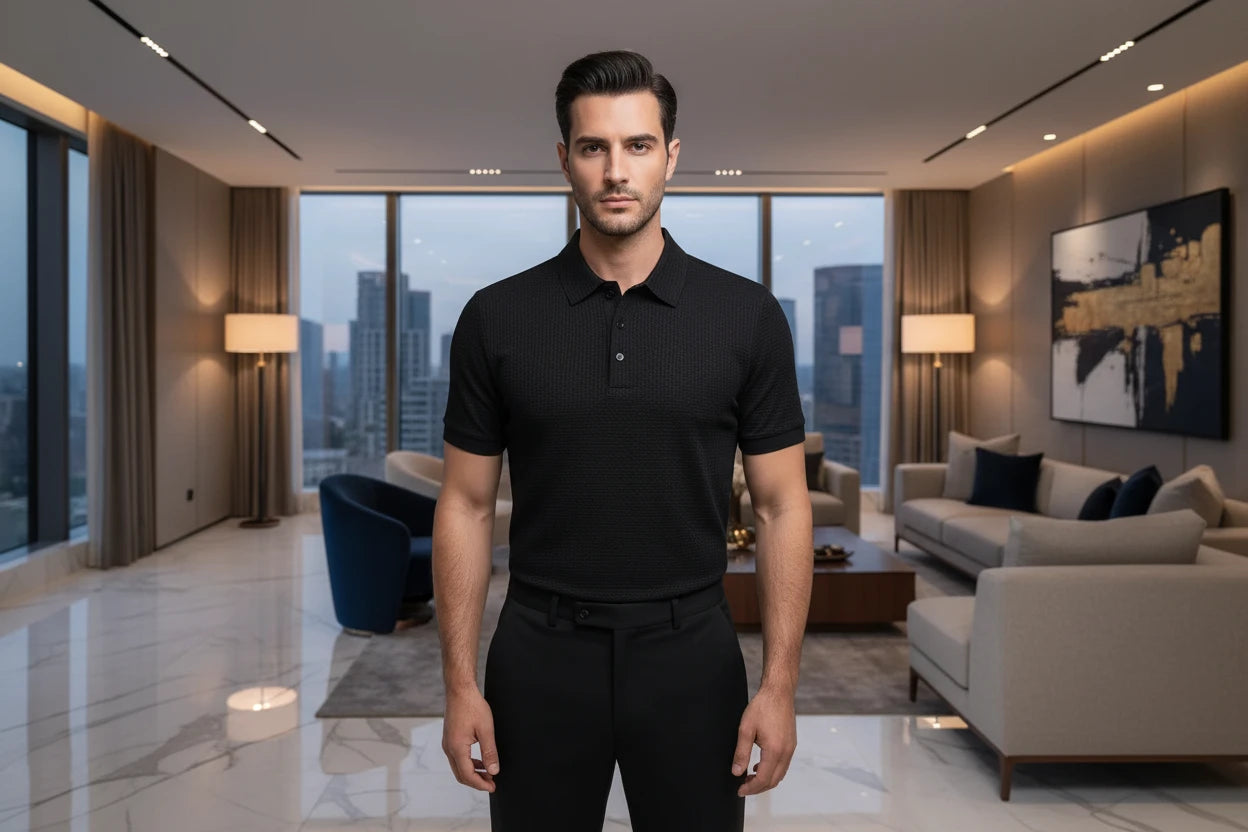 The Lapel Short-sleeved Business Casual Polo Shirt