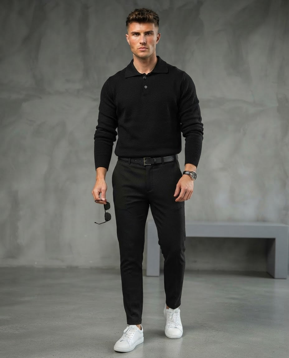 TheClassic Buttoned Polo Sweater