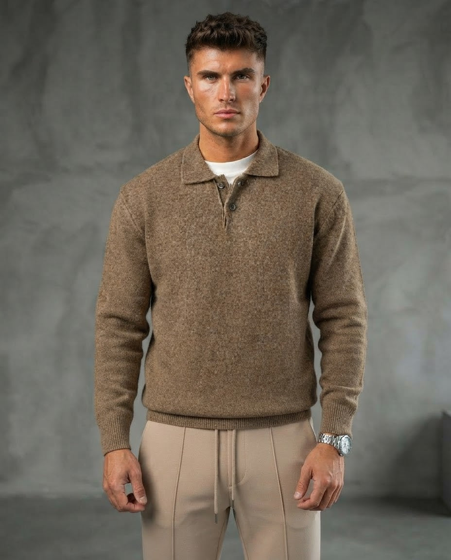 TheClassic Buttoned Polo Sweater