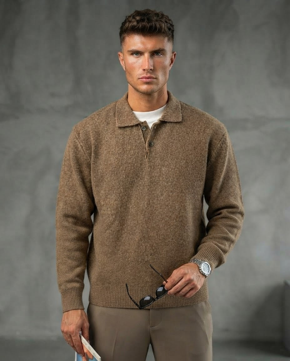 TheClassic Buttoned Polo Sweater