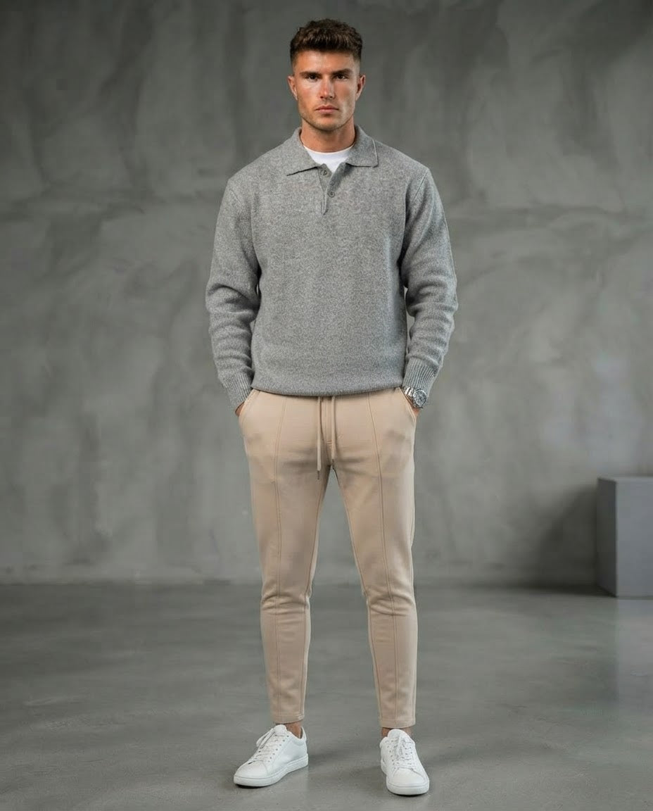 TheClassic Buttoned Polo Sweater