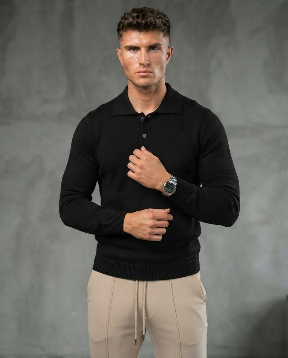 TheClassic Buttoned Polo Sweater