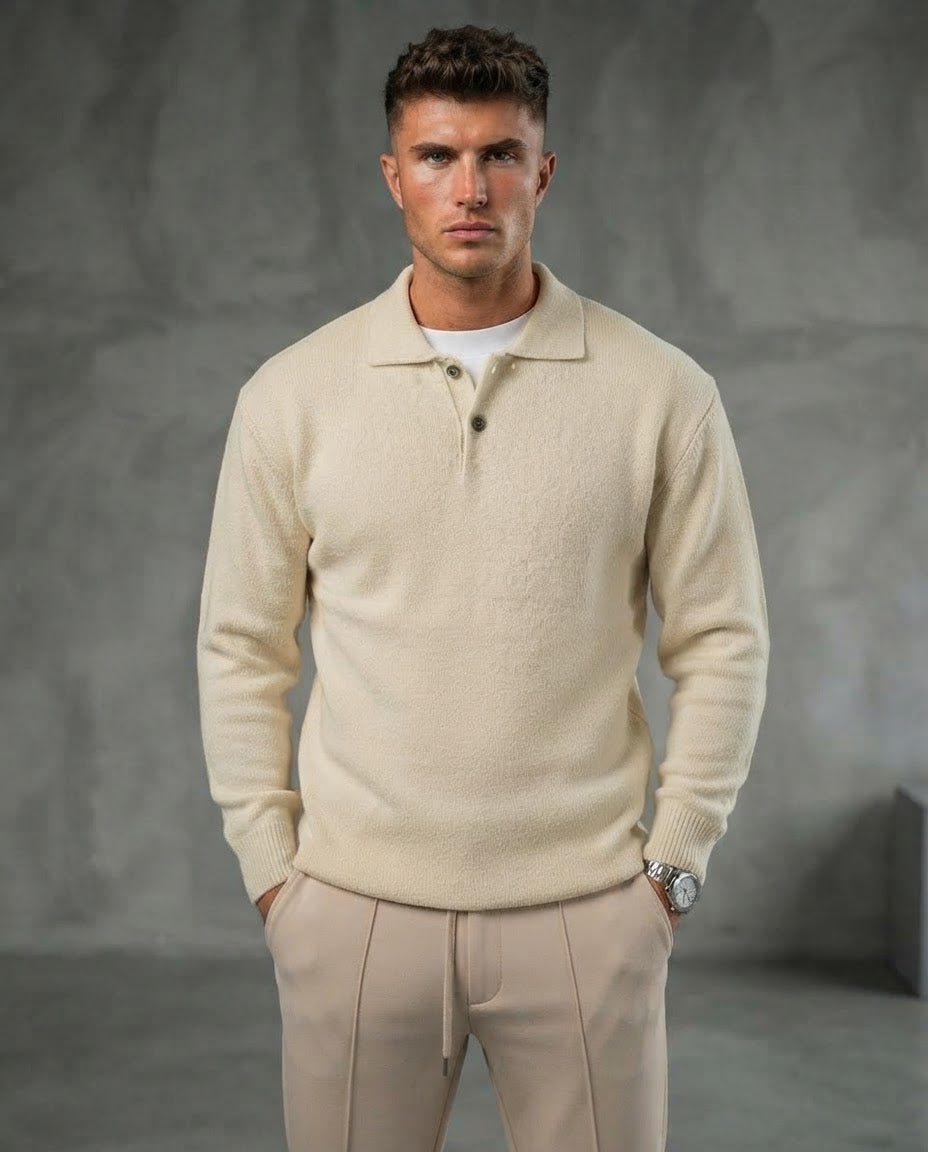 TheClassic Buttoned Polo Sweater