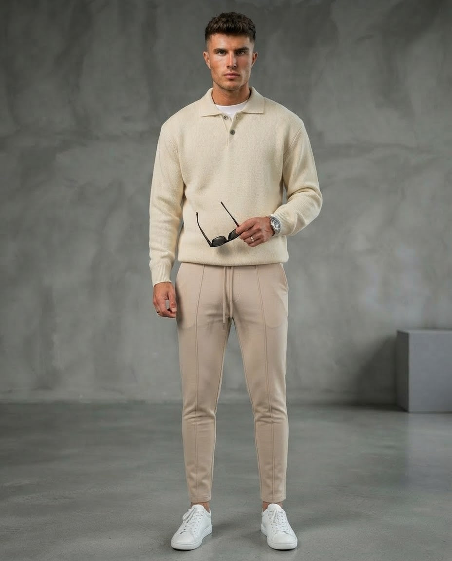TheClassic Buttoned Polo Sweater