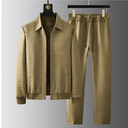 The Cotton Zip Jacquard Tracksuit for Men (One Set)