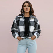 The Elegant Dual-Face Velvet Plaid Jacket