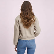 The Elegant Wool-Blend Cropped Bomber Jacket