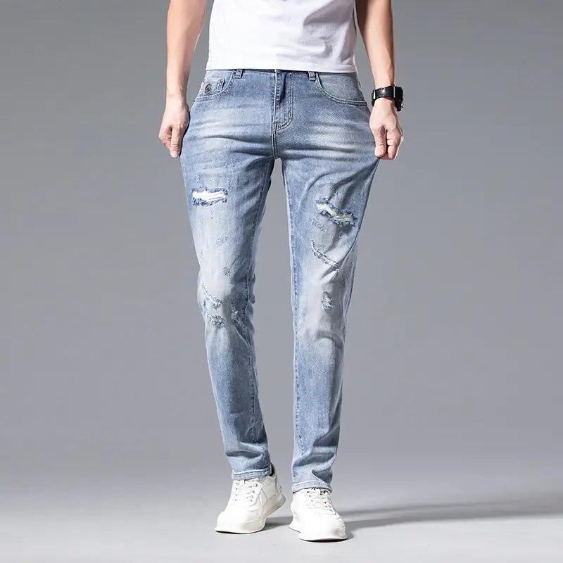 The Trendy Ripped Slim Denim